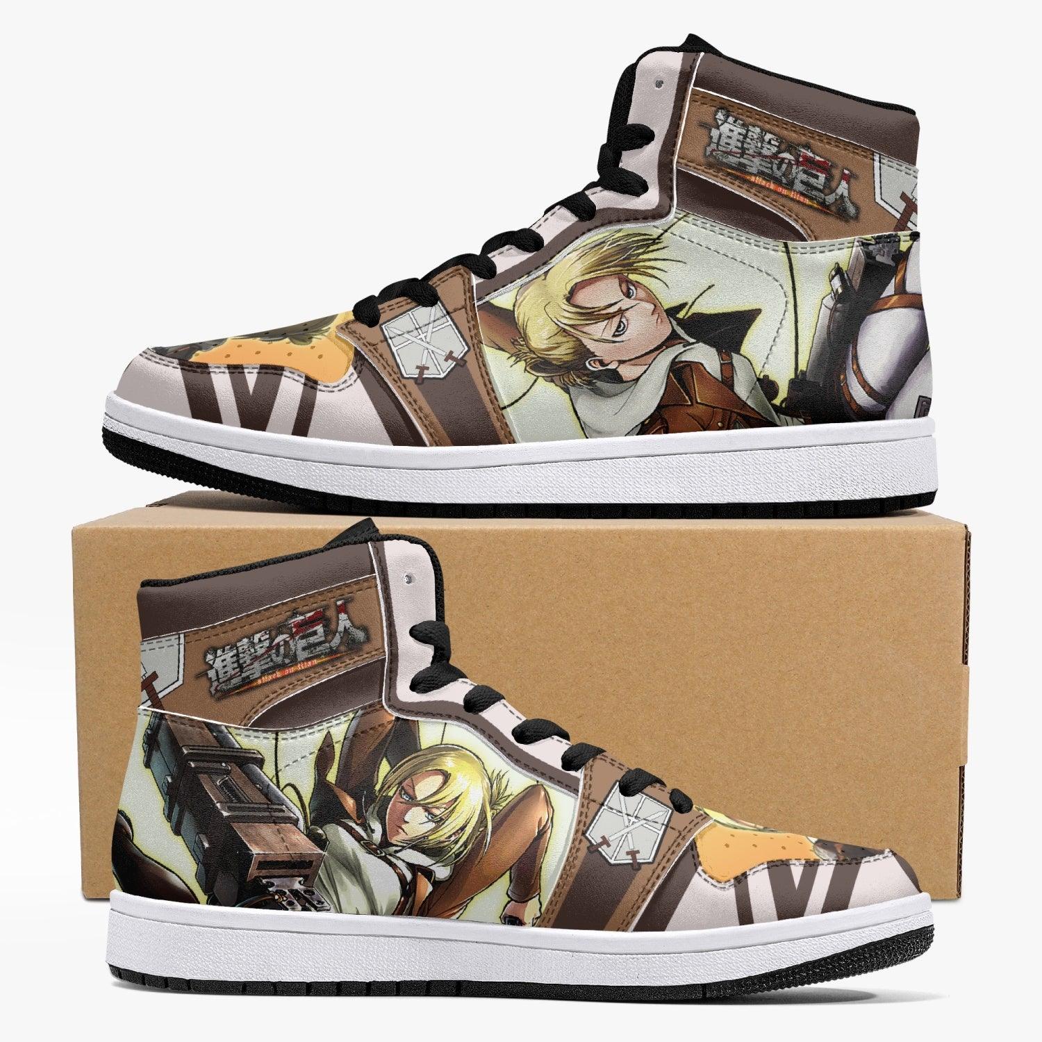 Annie Leonhart Training Corps Attack on Titan Custom Sneaker Mid 1 Basketball Shoes - Otaku Hall