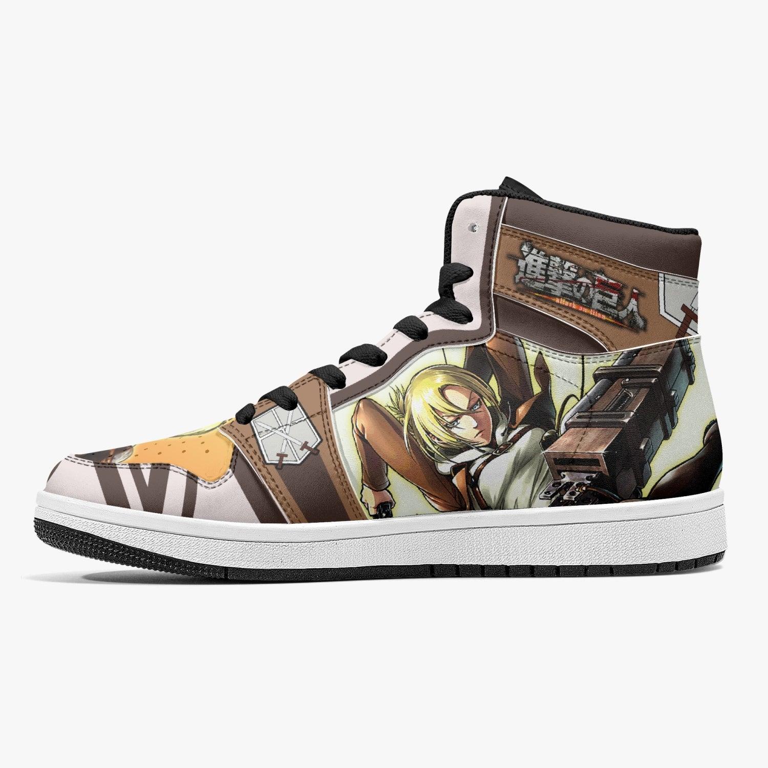 Alternative view of Annie Leonhart Training Corps Attack on Titan Custom Sneaker Mid 1 Basketball Shoes - Otaku Hall