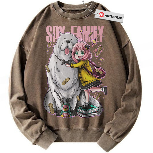 Alternative view of Anya Forger Sweatshirt, Bond Forger Shrit, Spy x Family Sweatshirt, Anime Sweatshirt, Vintage Sweatshirt