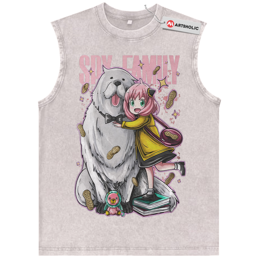 Alternative view of Anya Forger Tank Top, Bond Forger Shrit, Spy x Family Tank Top, Anime Tank Top, Vintage Tank Top