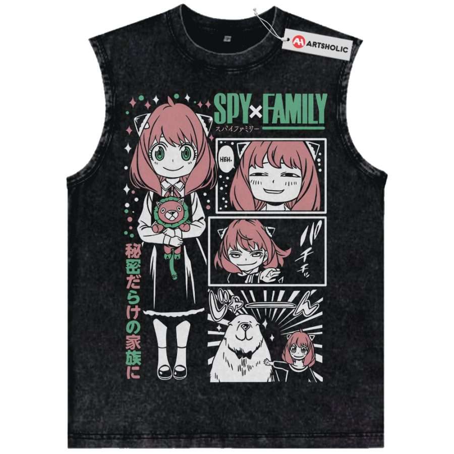 Alternative view of Anya Forger Tank Top, Spy x Family Tank Top, Anime Tank Top, Vintage Tank Top