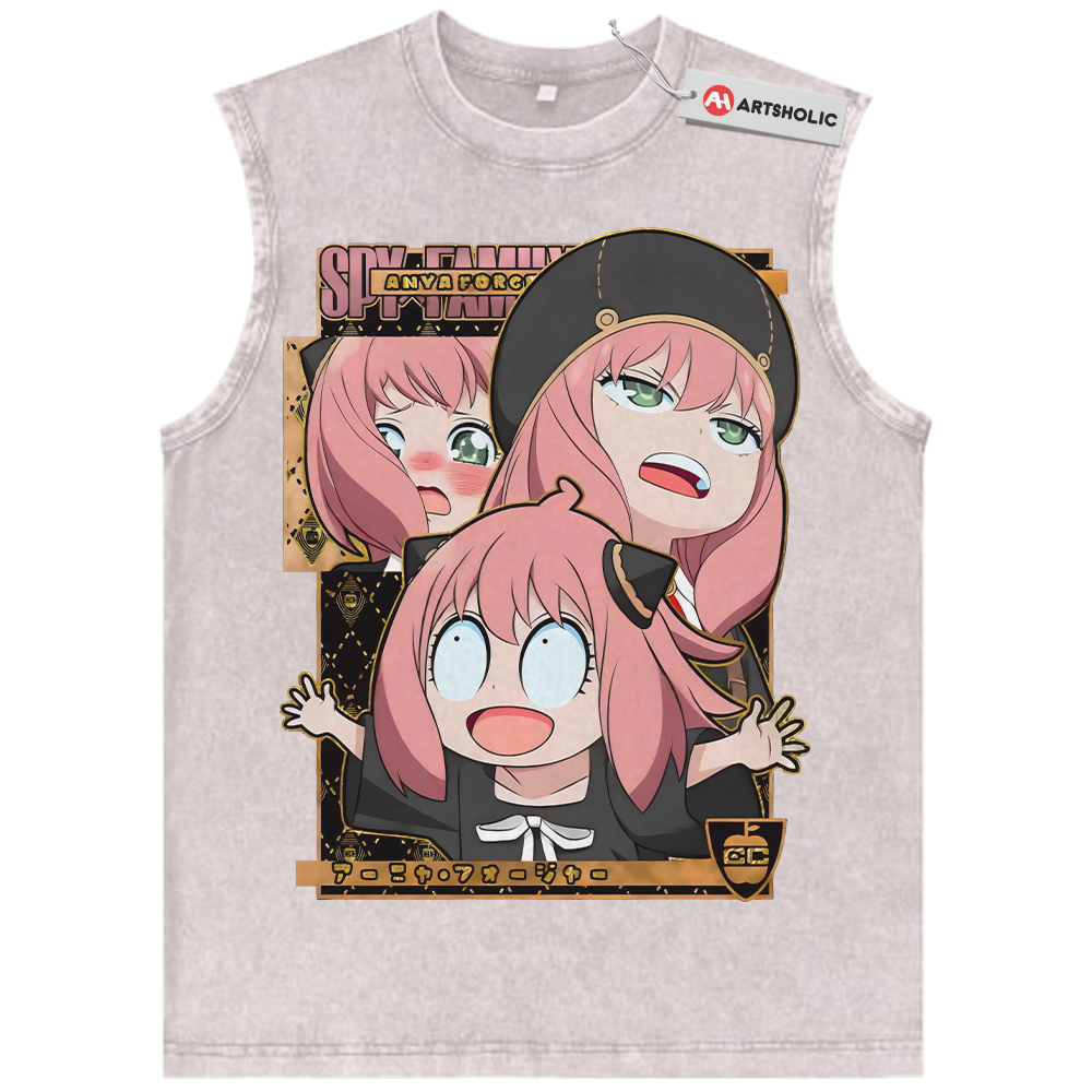 Alternative view of Anya Forger Tank Top, Spy x Family Tank Top, Anime Tank Top, Vintage Tank Top