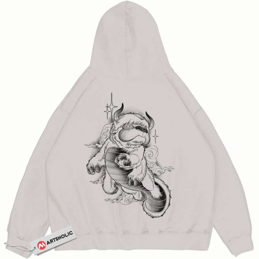 Alternative view of Appa Hoodie, Avatar the Last Airbender Hoodie, Animated Hoodie, Vintage Hoodie