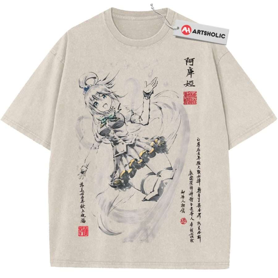 Alternative view of Aqua Shirt, Konosuba Shirt, Anime Shirt, Vintage T-Shirt