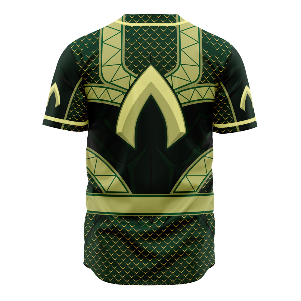 Alternative view of Aquaman DC Comics Custom Baseball Jersey - Otaku Hall