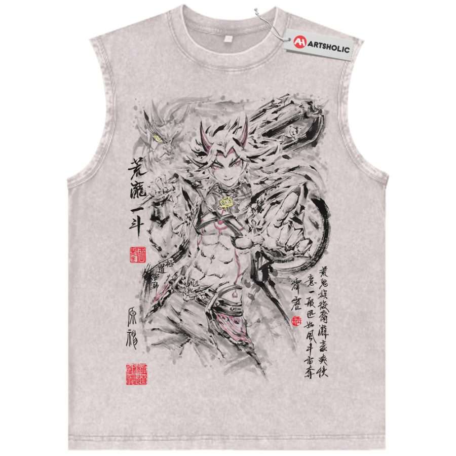 Alternative view of Arataki Itto Tank Top, Genshin Impact Tank Top, Game Tank Top, Vintage Tank Top