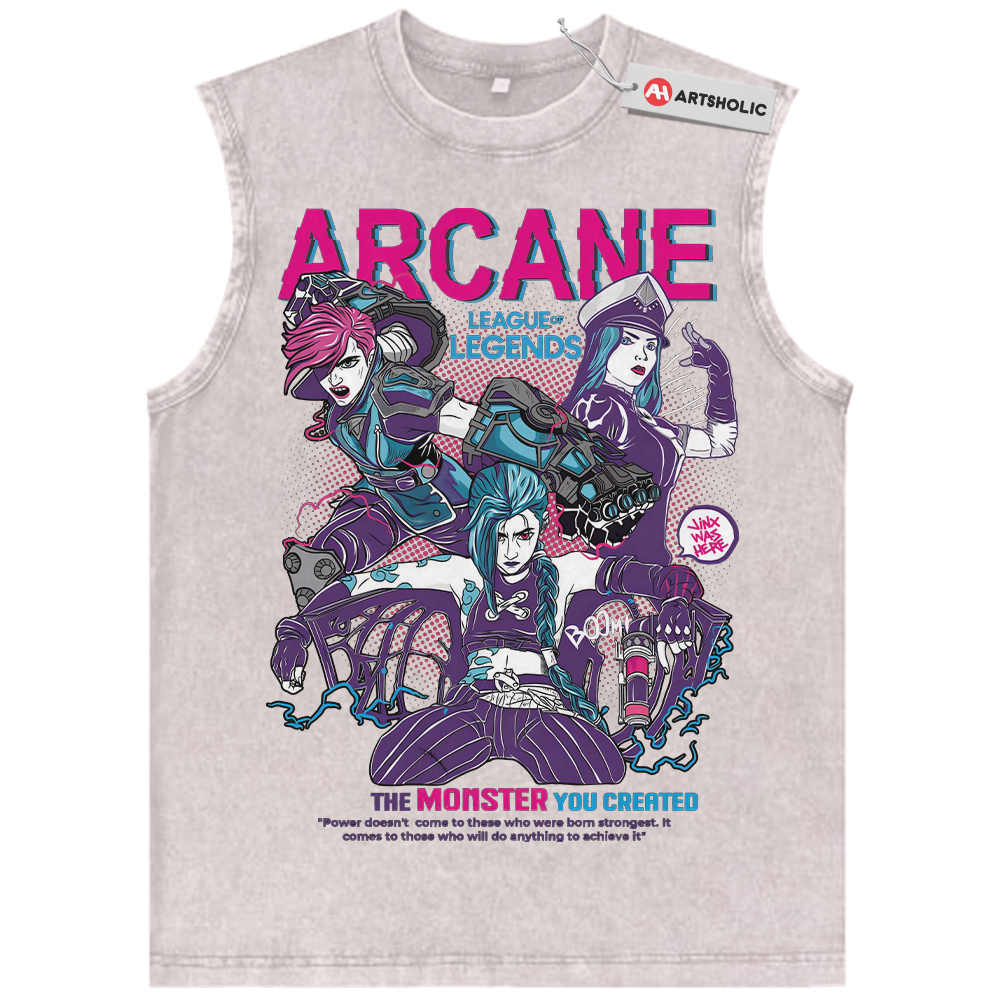 Alternative view of Arcane Tank Top, League of Legends Tank Top, Animated Tank Top, Vintage Tank Top