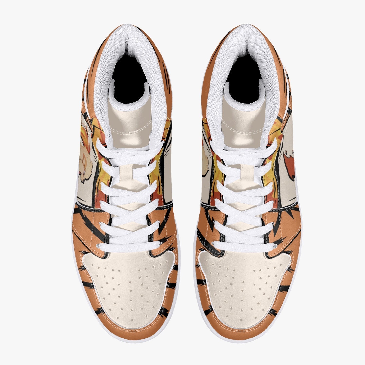 Alternative view of Arcanine Pokemon Custom Sneaker Mid 1 Basketball Shoes - Otaku Hall