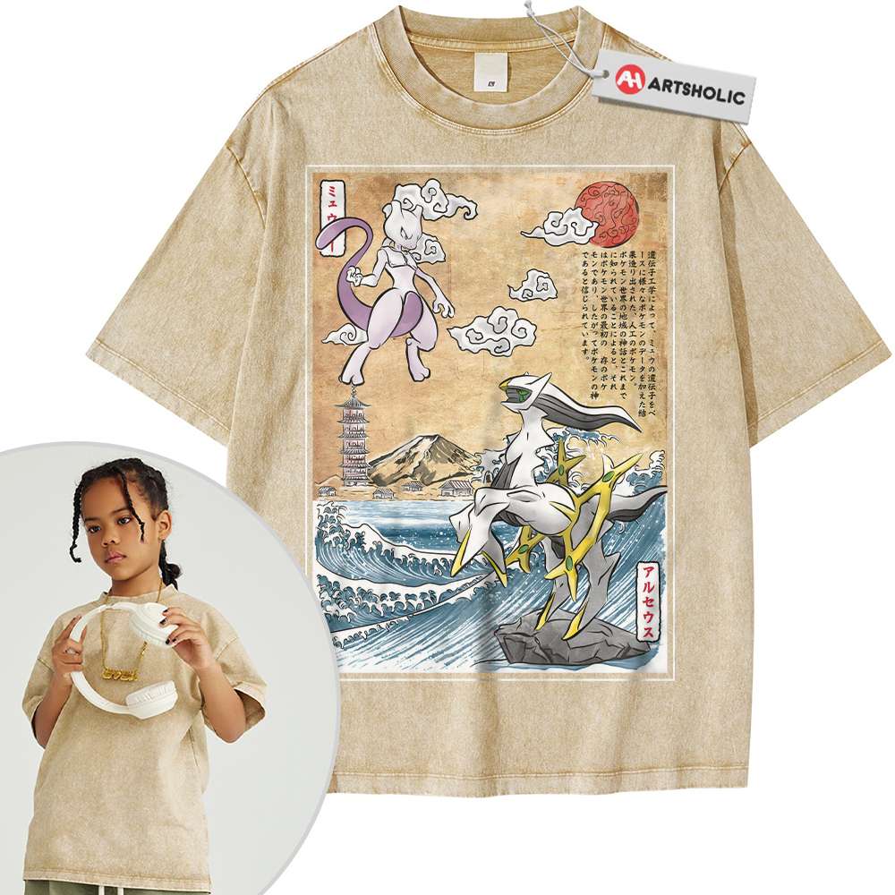 Alternative view of Arceus vs Mewtwo Shirt For Kids, Pokemon Shirt For Kids, Anime Shirt For Kids, Vintage Tee For Kids