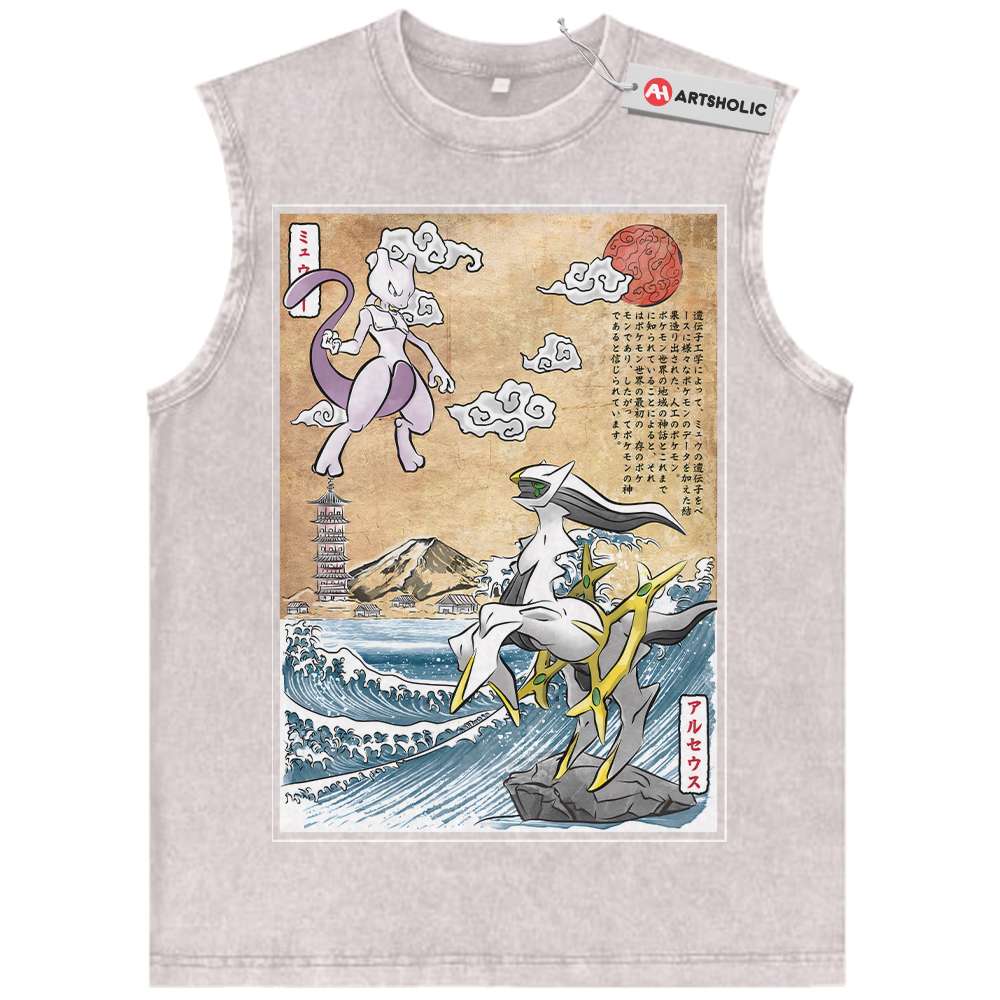 Alternative view of Arceus vs Mewtwo Tank Top, Pokemon Tank Top, Anime Tank Top, Vintage Tank Top
