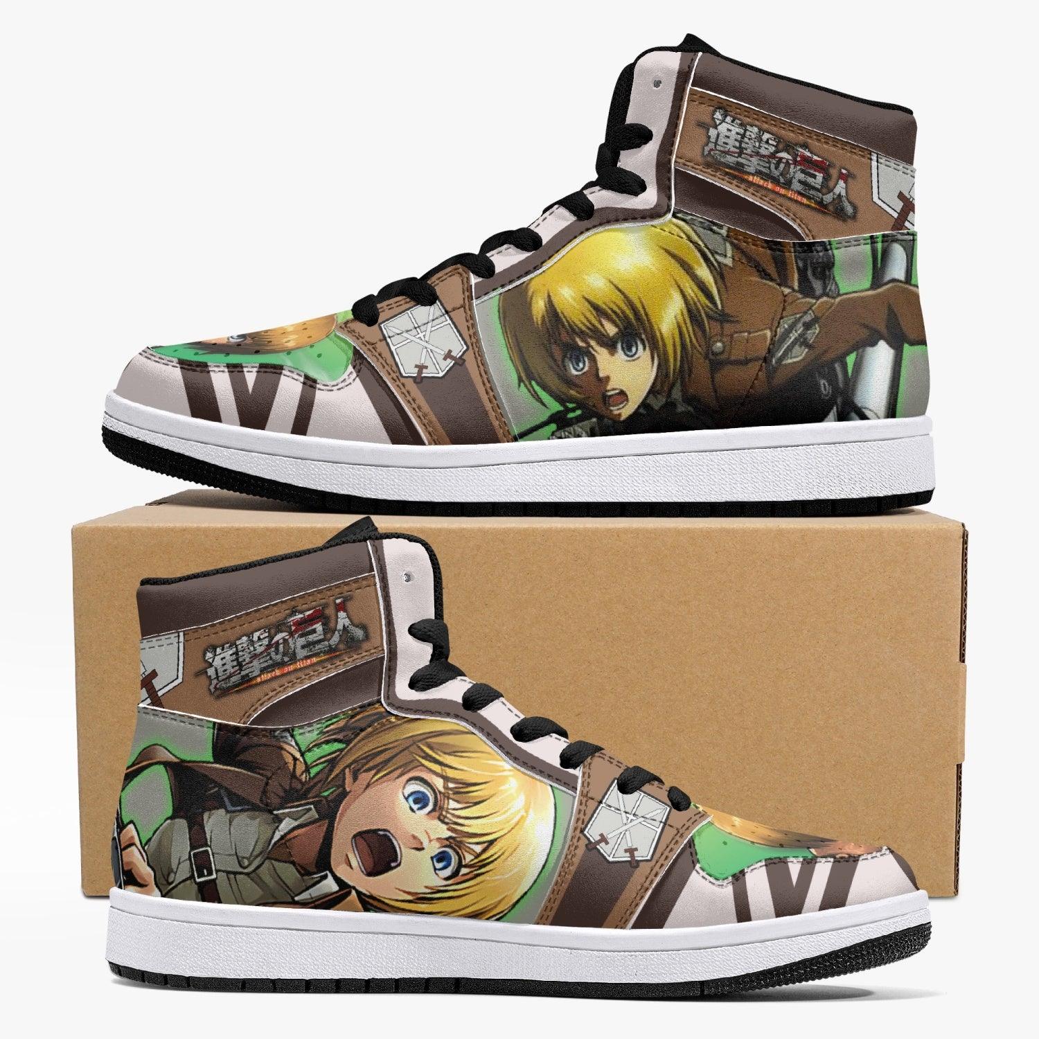 Armin Arlert Training Corps Attack on Titan Custom Sneaker Mid 1 Basketball Shoes - Otaku Hall