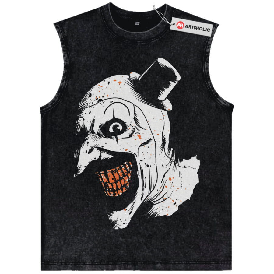 Alternative view of Art the Clown Tank Top, Terrifier Tank Top, Halloween Tank Top, Horror Movie Tank Top, Vintage Tank Top