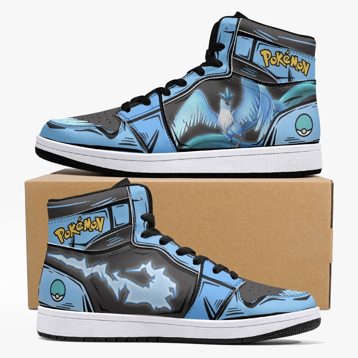 Articuno Pokemon Custom Sneaker Mid 1 Basketball Shoes - Otaku Hall