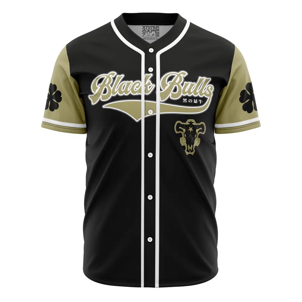 Asta Black Bulls Black Clover Baseball Jersey