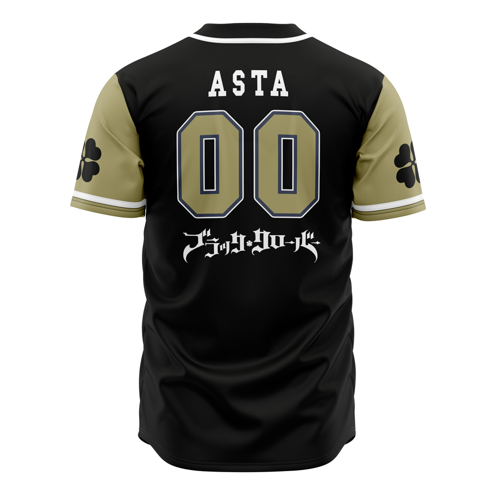 Alternative view of Asta Black Bulls Black Clover Custom Baseball Jersey - Otaku Hall