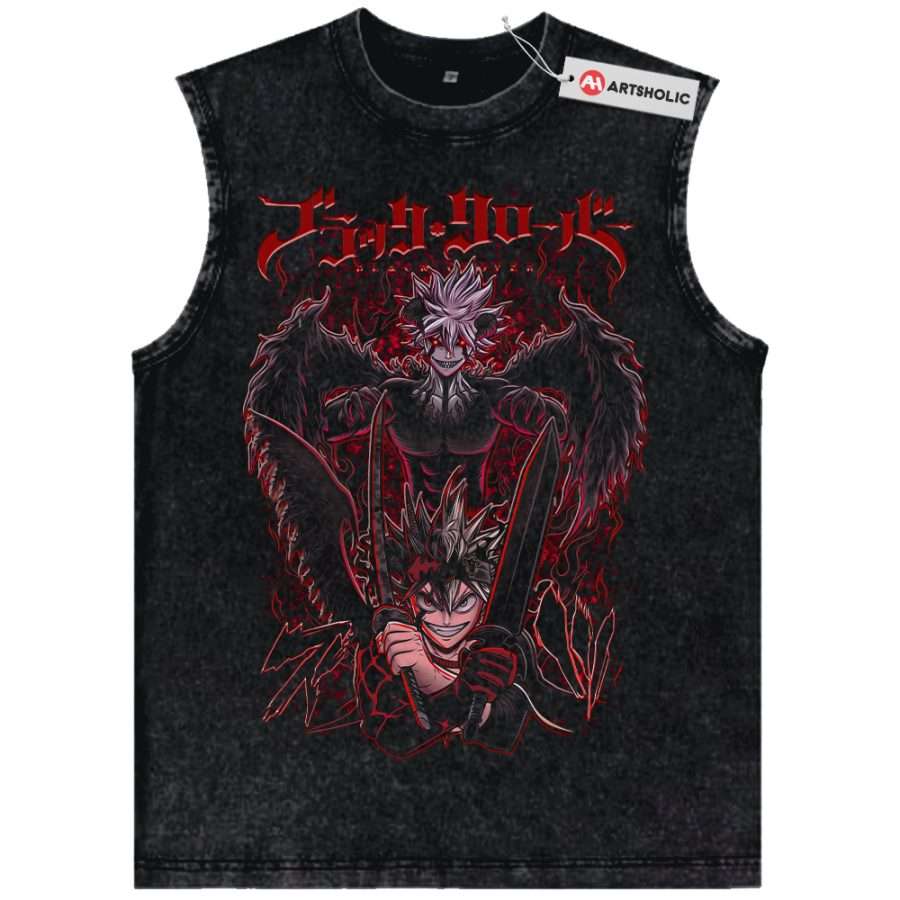 Alternative view of Asta Tank Top, Black Clover Tank Top, Anime Tank Top, Vintage Tank Top