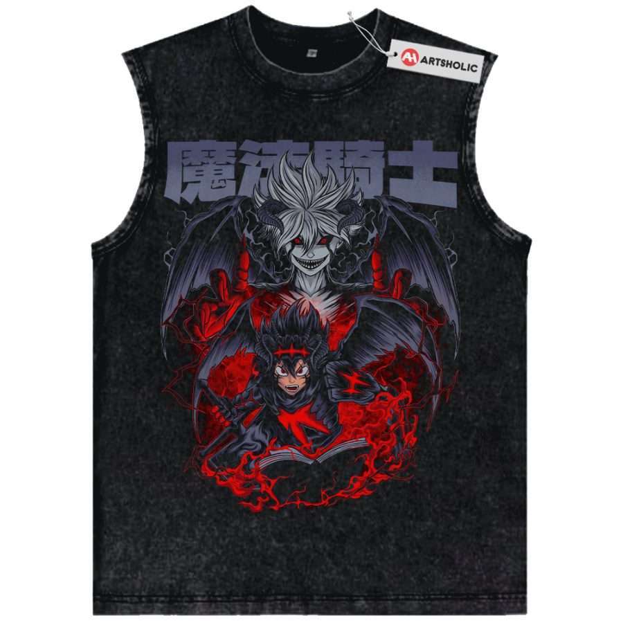 Alternative view of Asta Tank Top, Black Clover Tank Top, Anime Tank Top, Vintage Tank Top