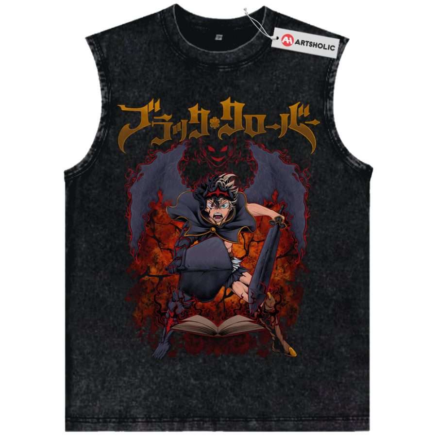 Alternative view of Asta Tank Top, Black Clover Tank Top, Anime Tank Top, Vintage Tank Top