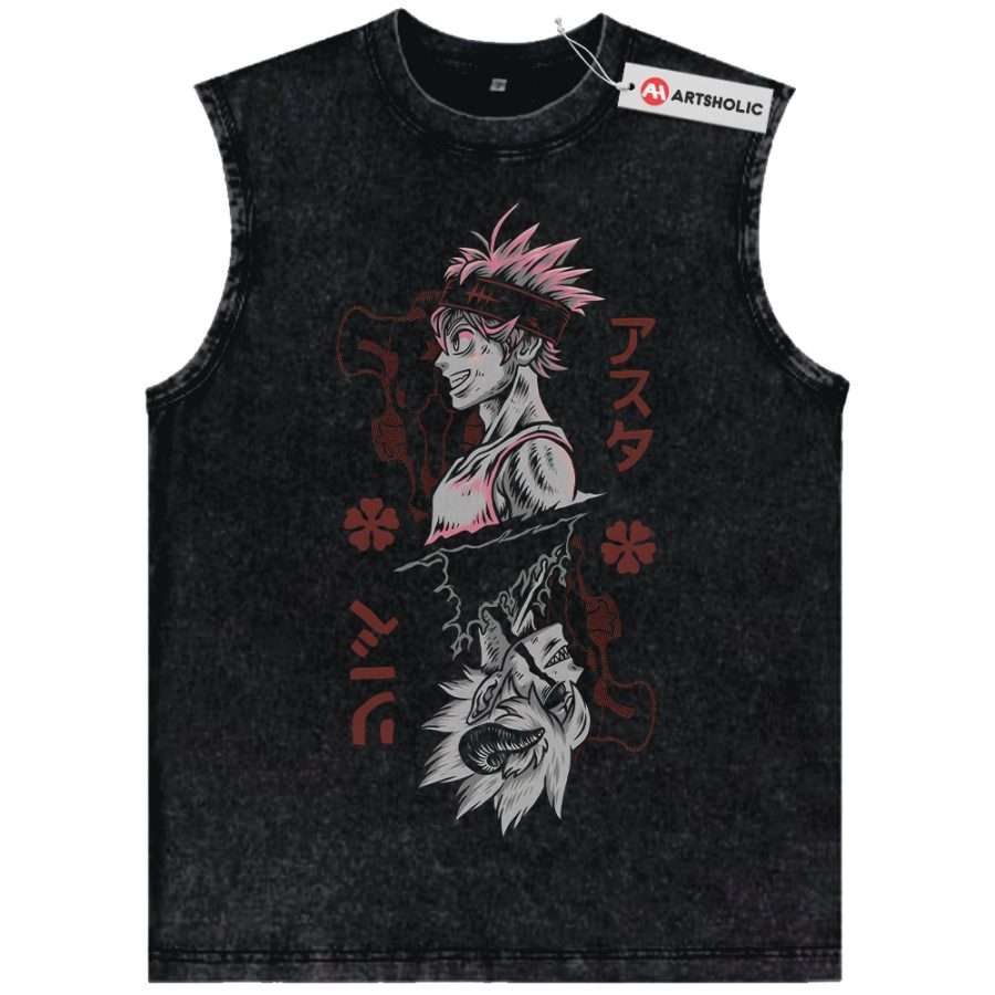 Alternative view of Asta Tank Top, Black Clover Tank Top, Anime Tank Top, Vintage Tank Top
