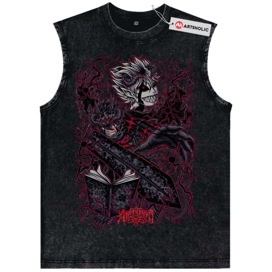 Alternative view of Asta Tank Top, Black Clover Tank Top, Anime Tank Top, Vintage Tank Top