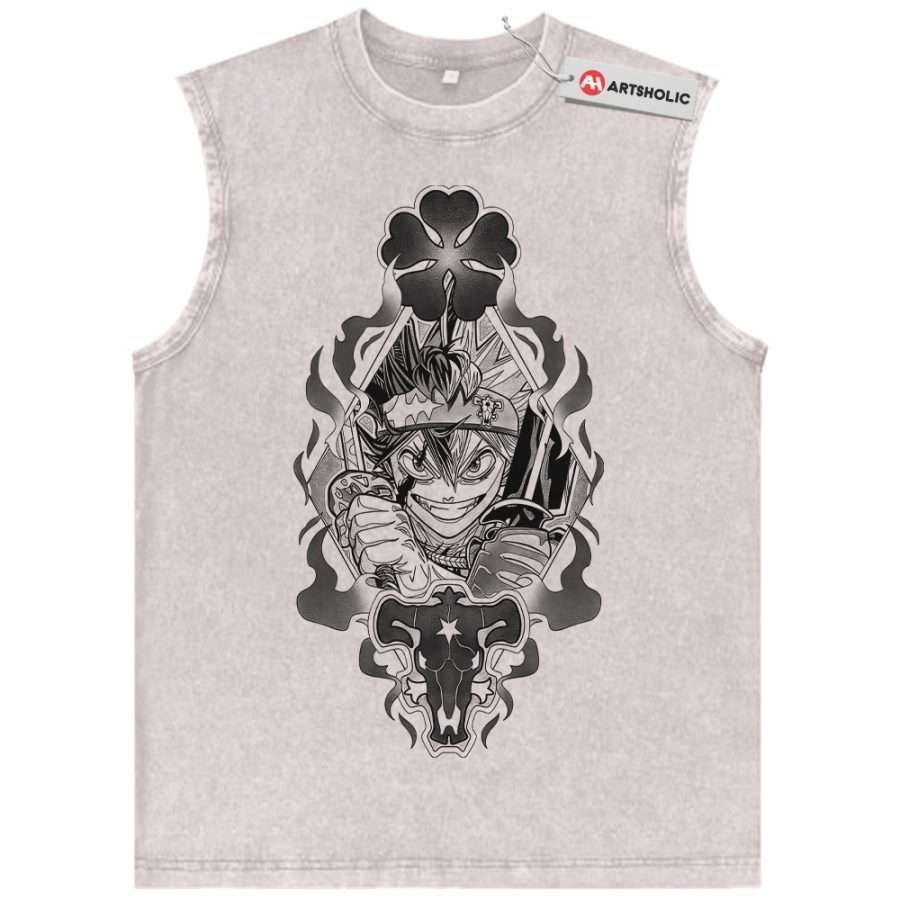 Alternative view of Asta Tank Top, Black Clover Tank Top, Anime Tank Top, Vintage Tank Top