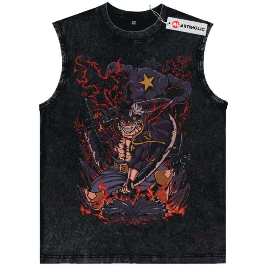 Alternative view of Asta Tank Top, Black Clover Tank Top, Anime Tank Top, Vintage Tank Top