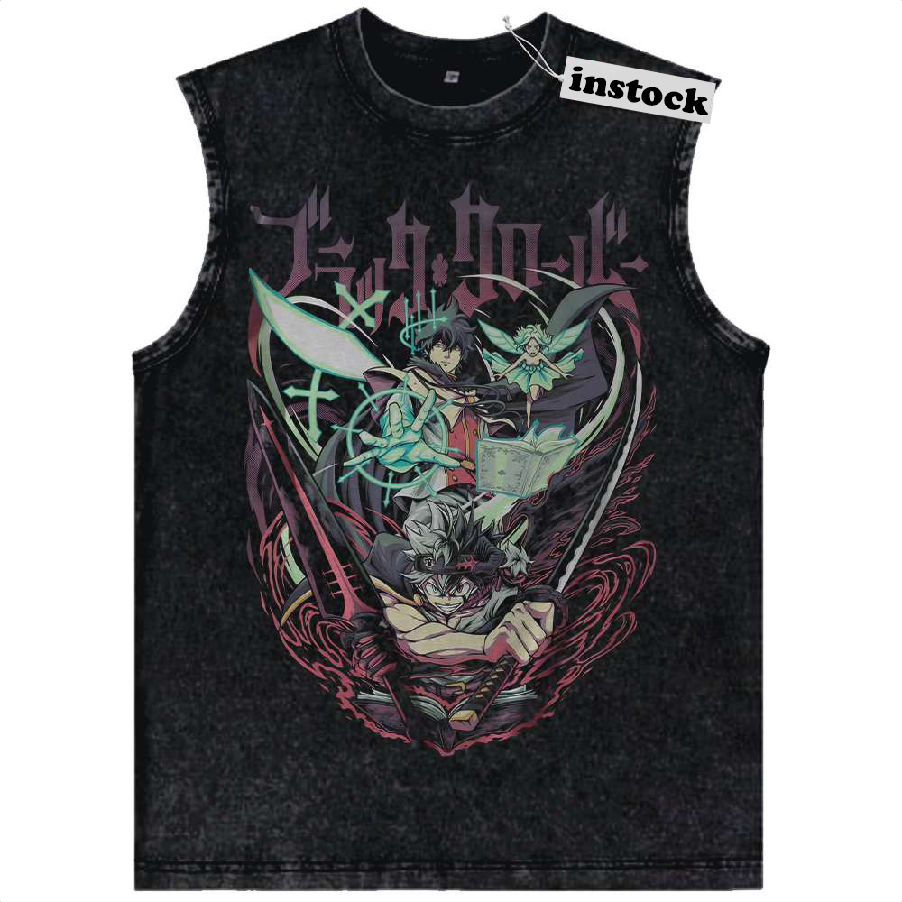 Asta Tank Top, Yuno Grinberryall Tank Top, Black Clover Tank Top, Anime Tank Top, Vintage Tank Top