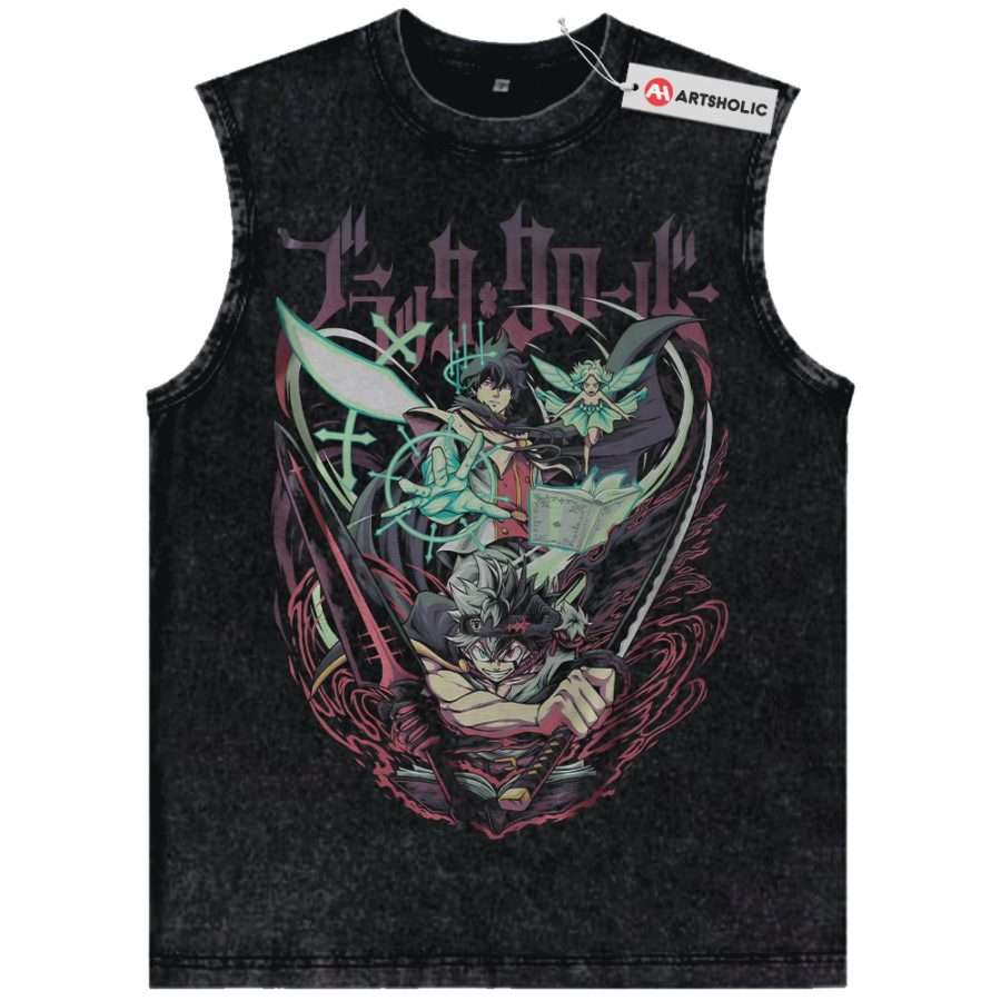 Alternative view of Asta Tank Top, Yuno Grinberryall Tank Top, Black Clover Tank Top, Anime Tank Top, Vintage Tank Top