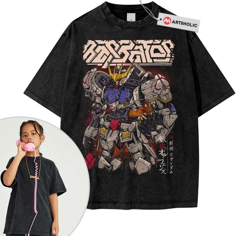 Alternative view of ASW-G-08 Gundam Barbatos Shirt For Kids, The Gundam Shirt For Kids, Anime Shirt For Kids, Vintage Tee For Kids