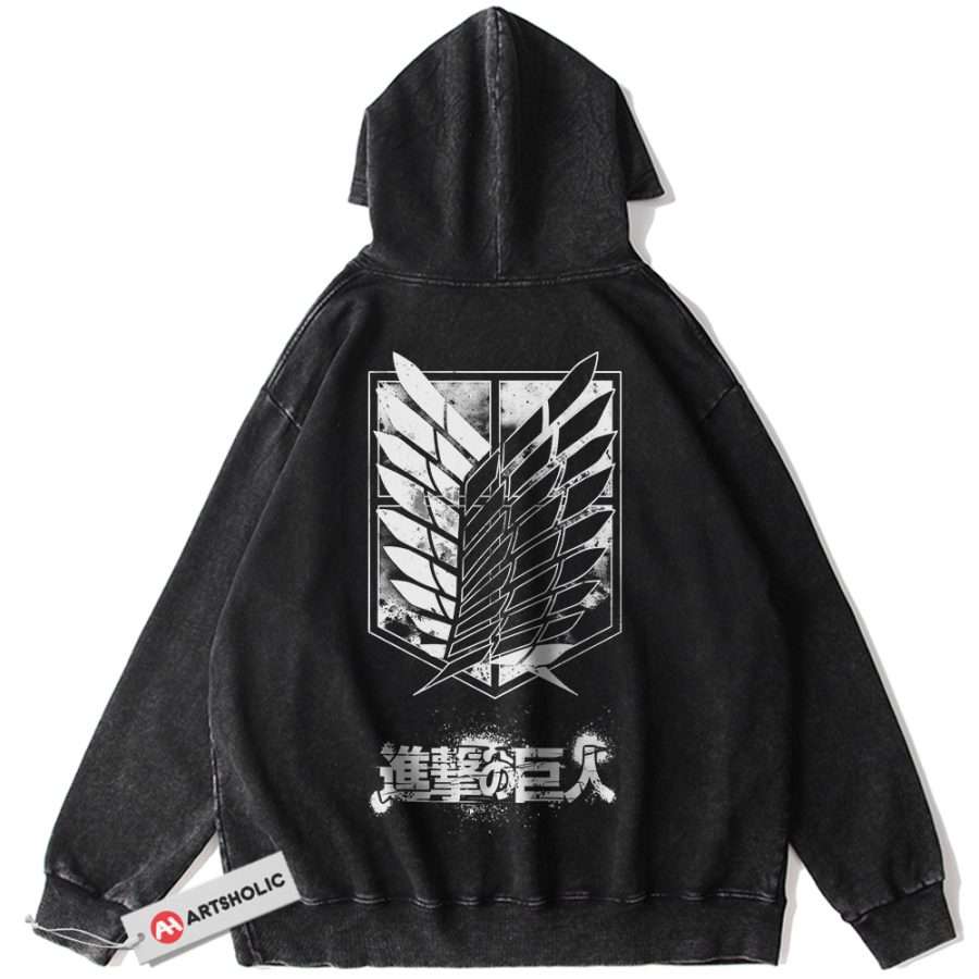 Alternative view of Attack On Titan Hoodie, AOT Hoodie, Anime Hoodie, Vintage Hoodie