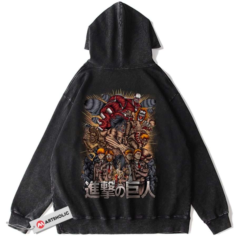 Alternative view of Attack On Titan Hoodie, AOT Hoodie, Anime Hoodie, Vintage Hoodie