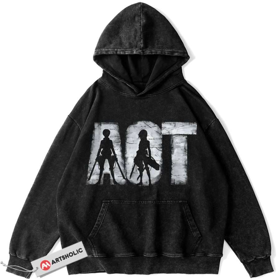 Alternative view of Attack On Titan Hoodie, AOT Hoodie, Anime Hoodie, Vintage Hoodie