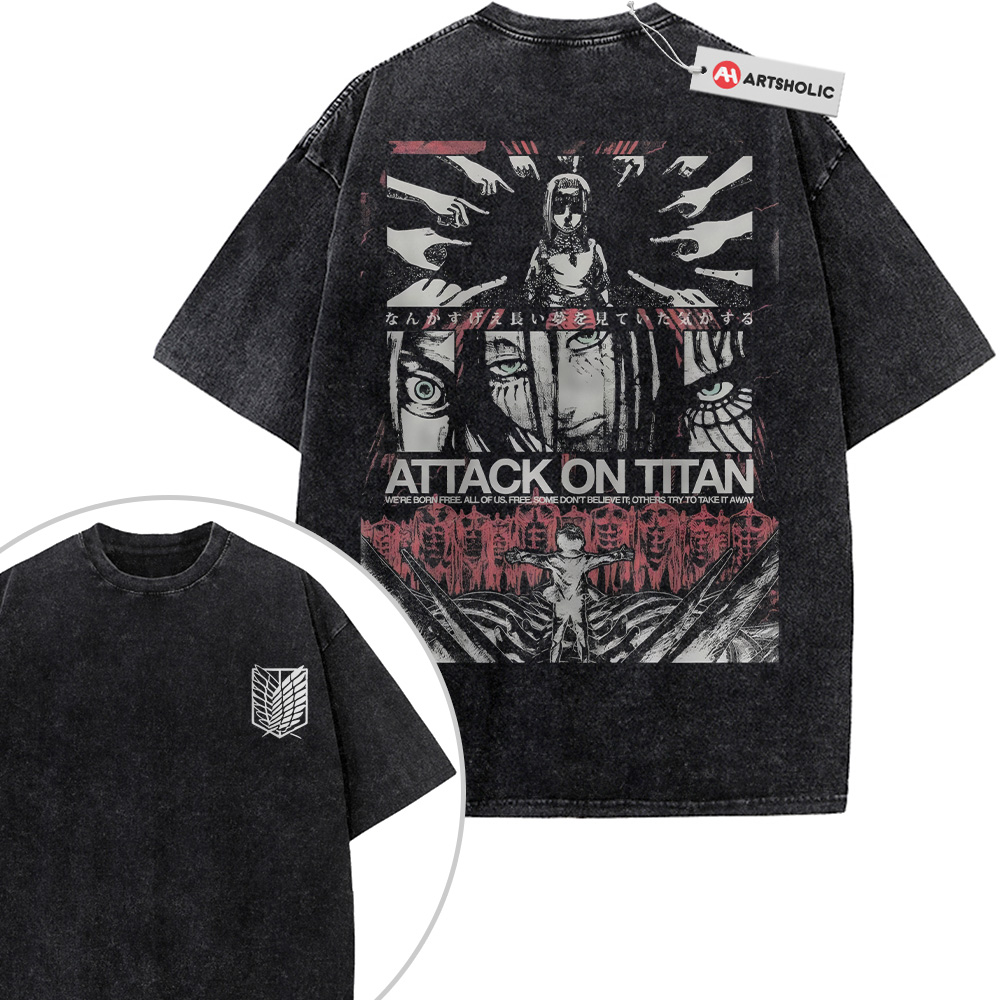 Attack on Titan Shirt, AOT Shirt, Anime Shirt, Vintage T-Shirt 2-Sided