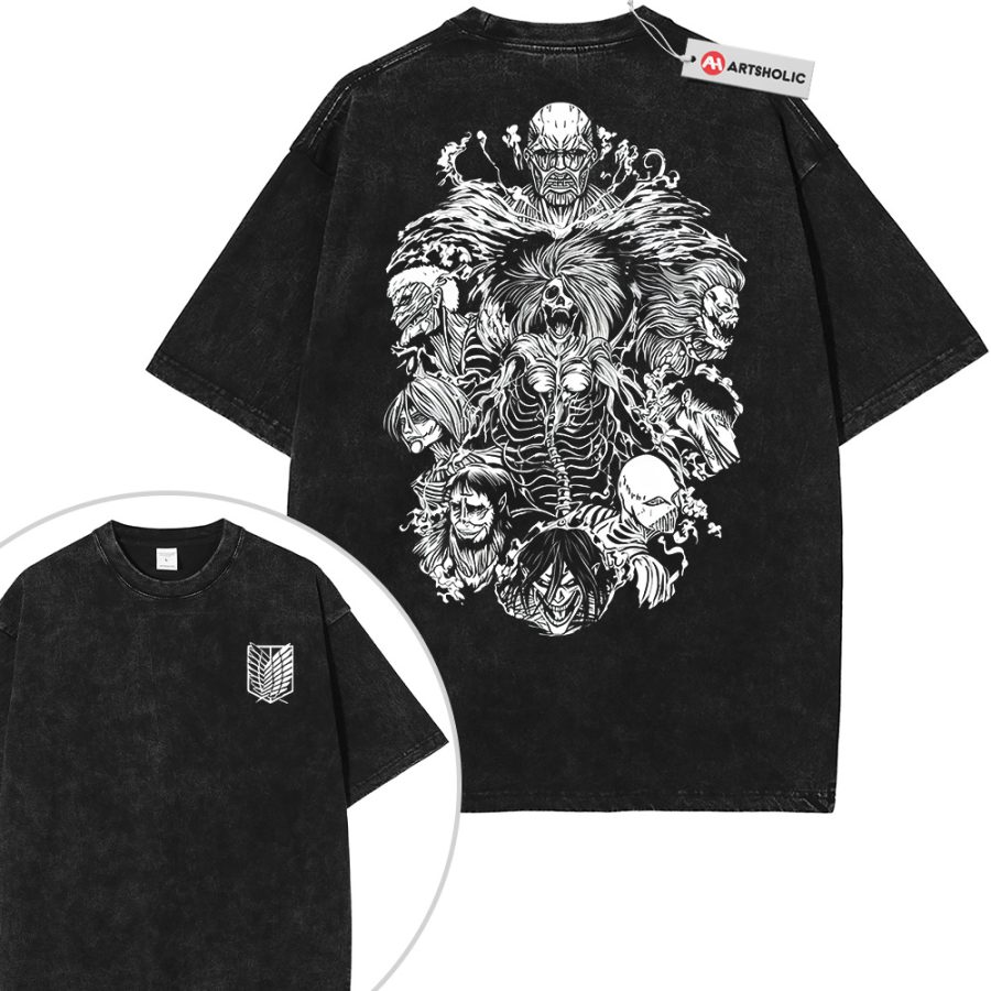 Alternative view of Attack On Titan Shirt, AOT Shirt, Anime Shirt, Vintage T-Shirt 2-Sided