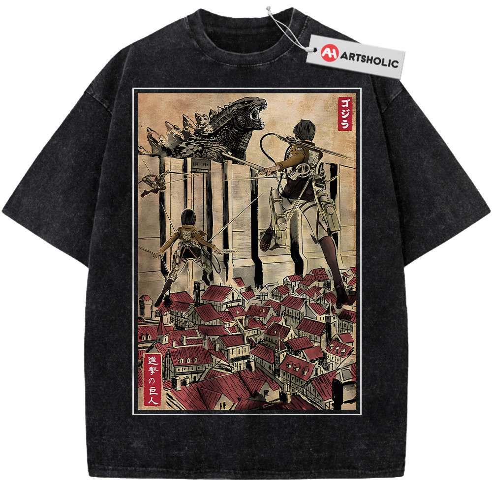 Alternative view of Attack on Titan Shirt, AOT Shirt, Vintage Tee