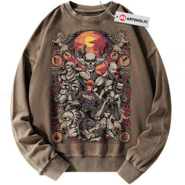 Alternative view of Attack On Titan Sweatshirt, AOT Sweatshirt, Anime Sweatshirt, Vintage Sweatshirt