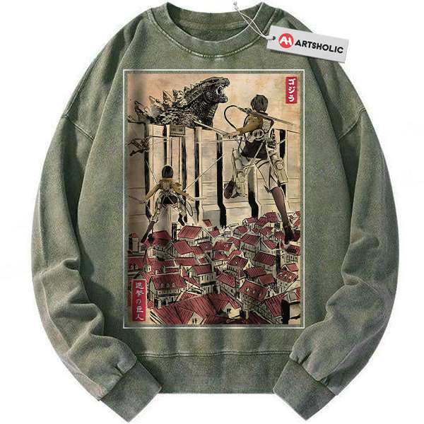 Alternative view of Attack on Titan sweatshirt, AOT sweatshirt, Vintage Sweater
