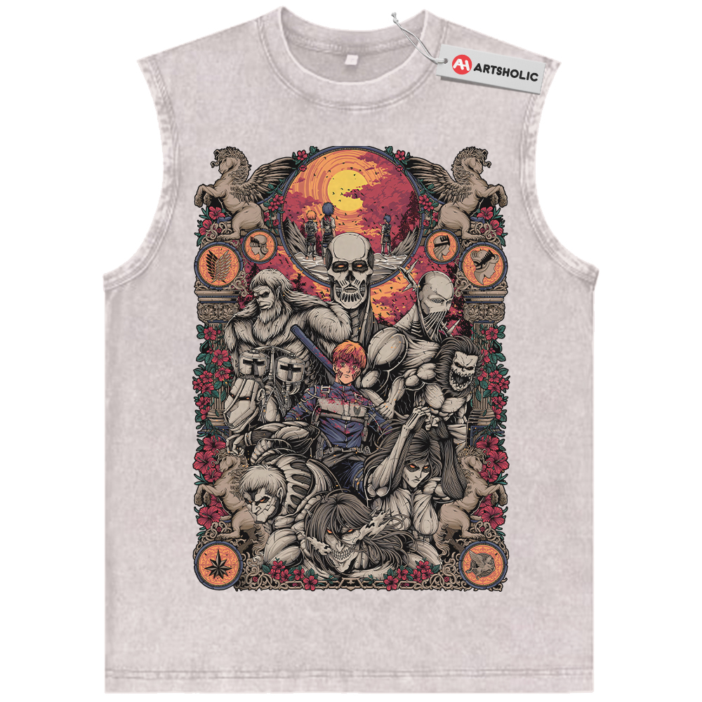 Alternative view of Attack On Titan Tank Top, AOT Tank Top, Anime Tank Top, Vintage Tank Top