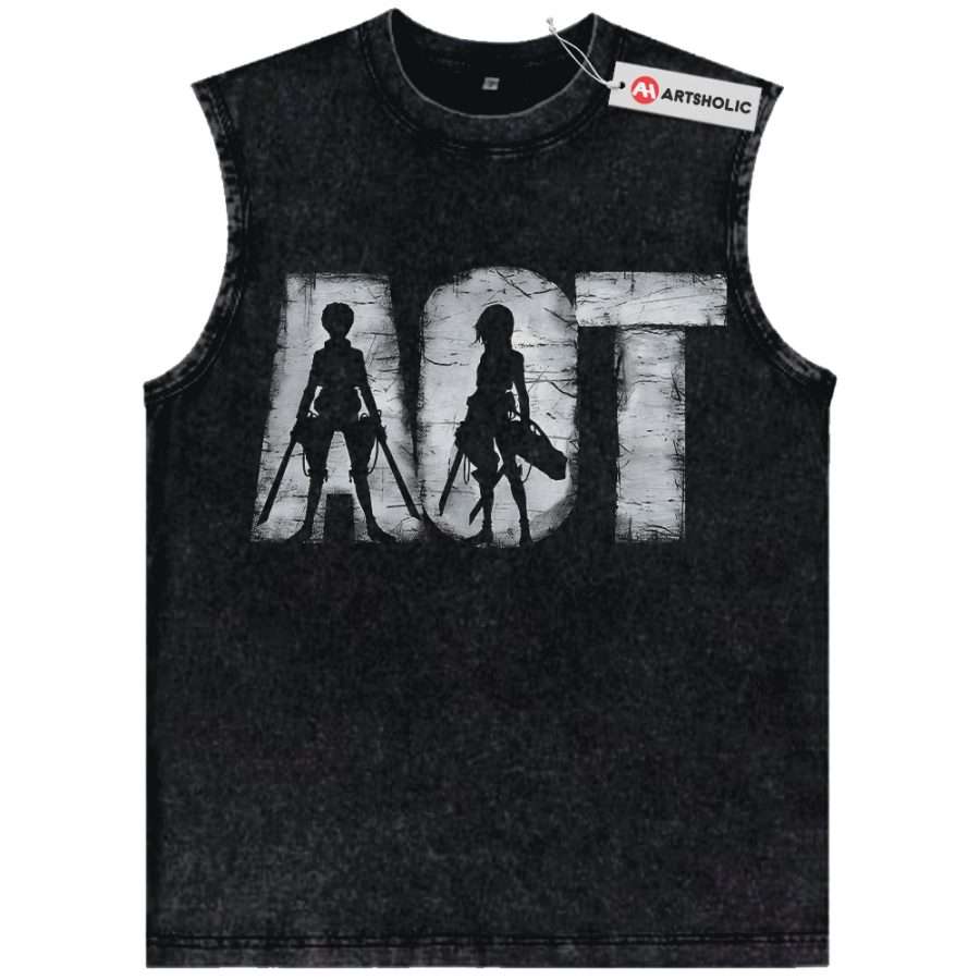 Alternative view of Attack On Titan Tank Top, AOT Tank Top, Anime Tank Top, Vintage Tank Top
