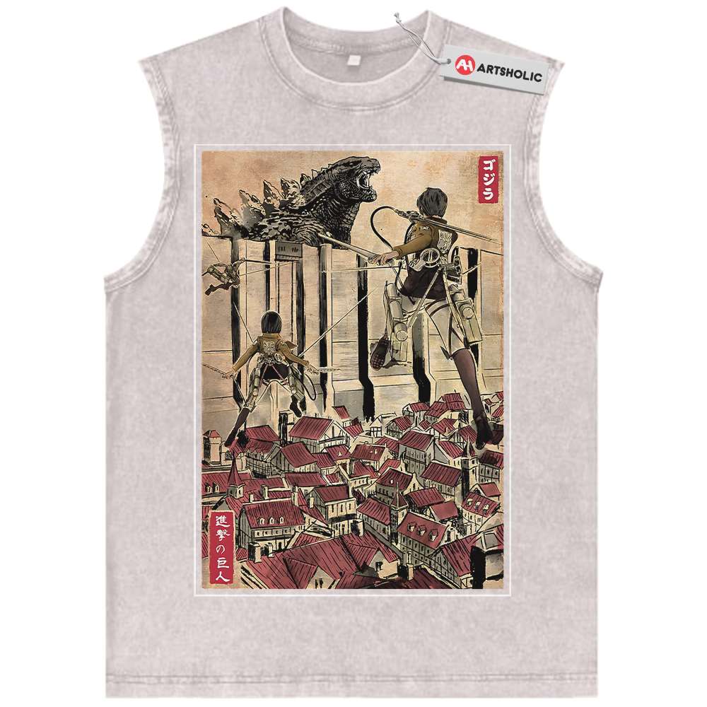Alternative view of Attack on Titan Tank Top, AOT Tank Top, Vintage Tank Top