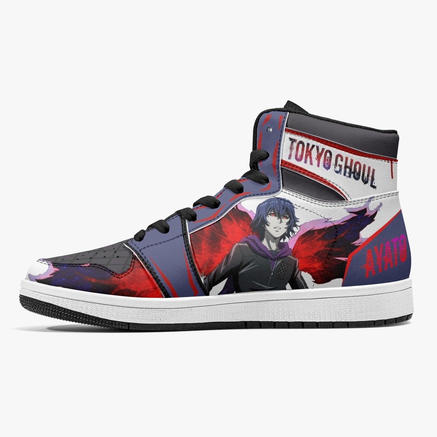 Alternative view of Ayato Kirishima Tokyo Ghoul Custom Sneaker Mid 1 Basketball Shoes - Otaku Hall