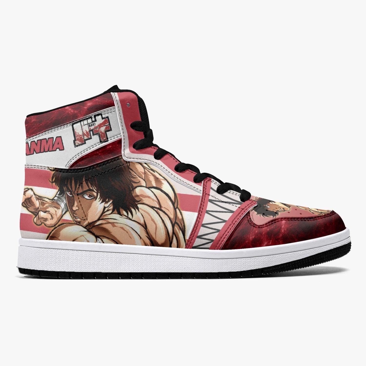 Alternative view of Baki Hanma Baki Custom Sneaker Mid 1 Basketball Shoes - Otaku Hall