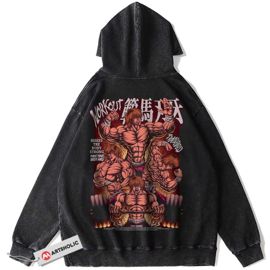 Alternative view of Baki Hanma Hoodie, Anime Hoodie, Vintage Hoodie