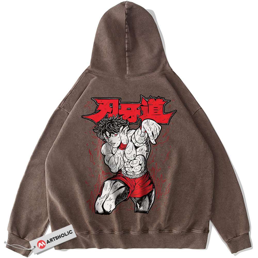 Alternative view of Baki Hanma Hoodie, Anime Hoodie, Vintage Hoodie
