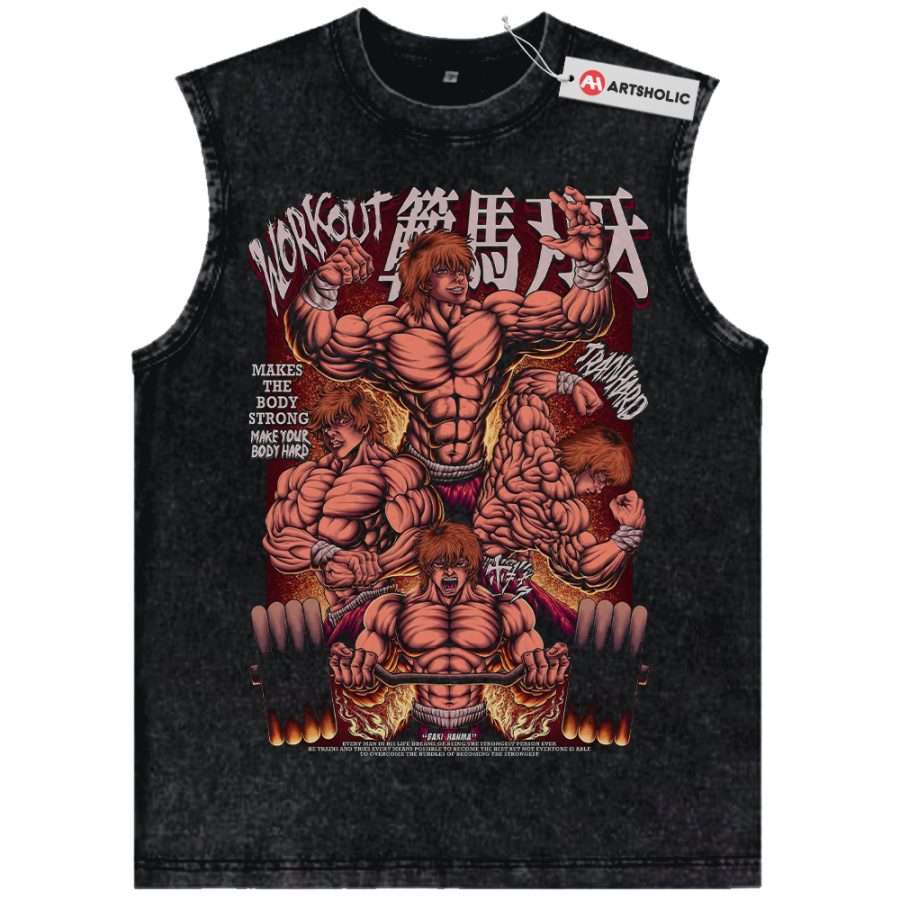 Alternative view of Baki Hanma Tank Top, Anime Tank Top, Vintage Tank Top
