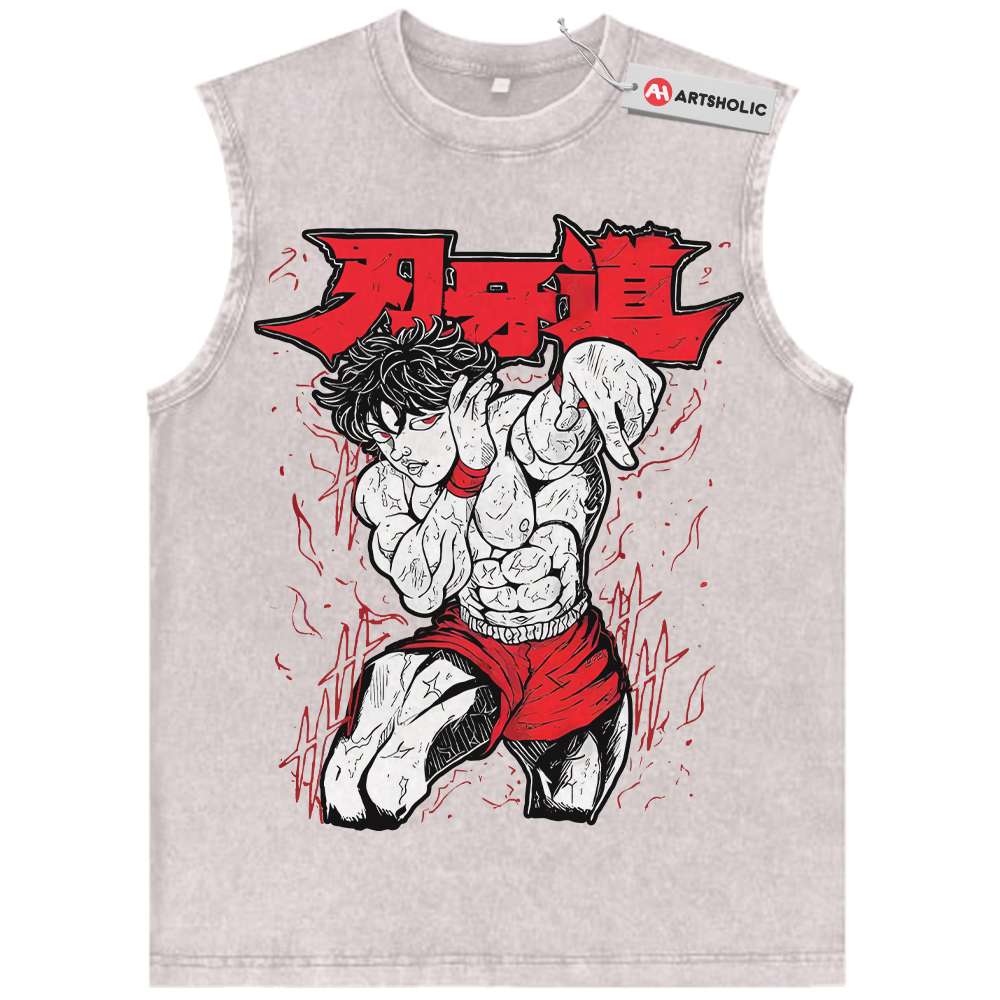 Alternative view of Baki Hanma Tank Top, Anime Tank Top, Vintage Tank Top