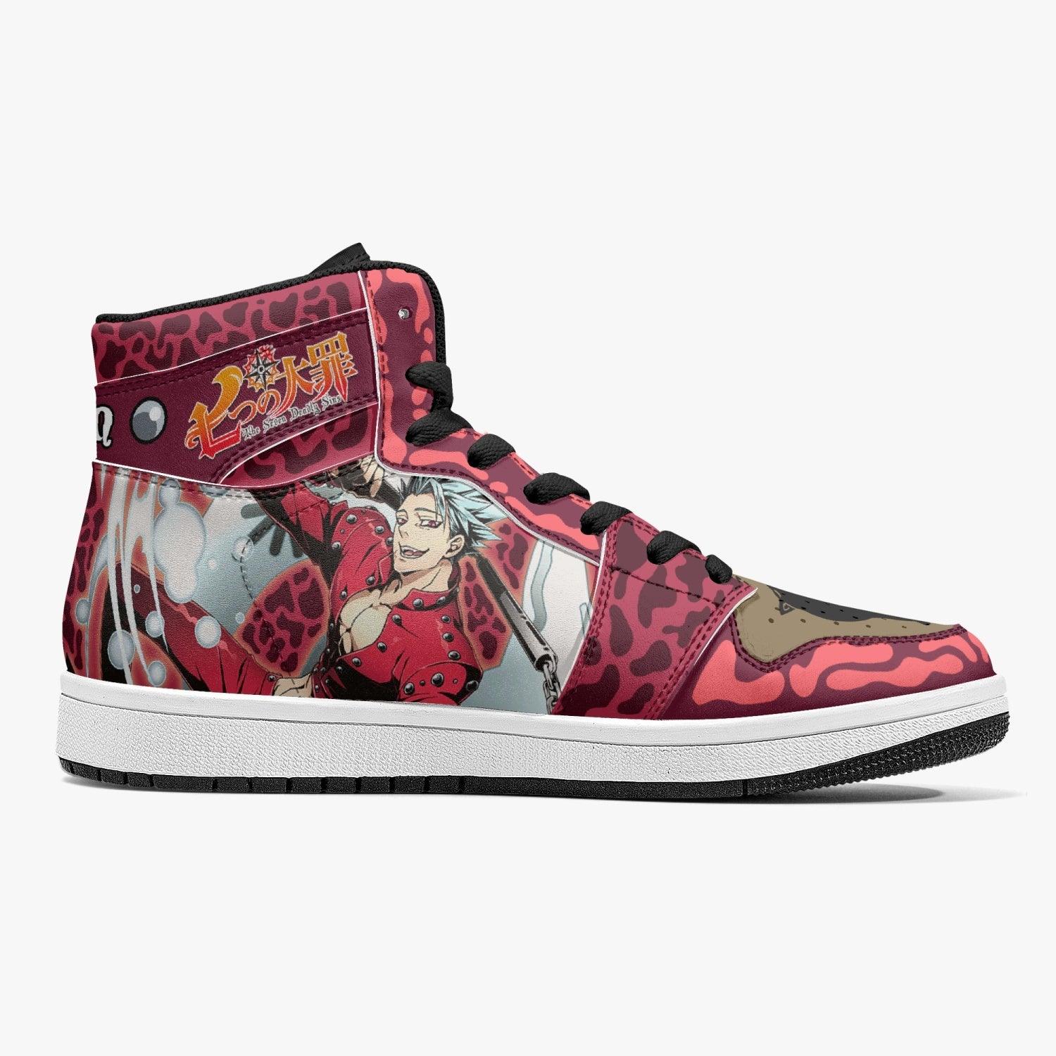 Alternative view of Ban Purgatory Seven Deadly Sins Custom Sneaker Mid 1 Basketball Shoes - Otaku Hall