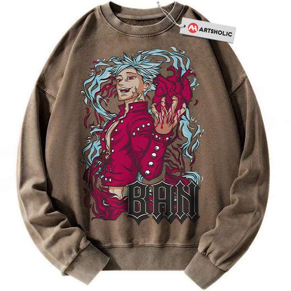 Alternative view of Ban Sweatshirt, The Seven Deadly Sins Sweatshirt, Anime Sweatshirt, Vintage Sweatshirt