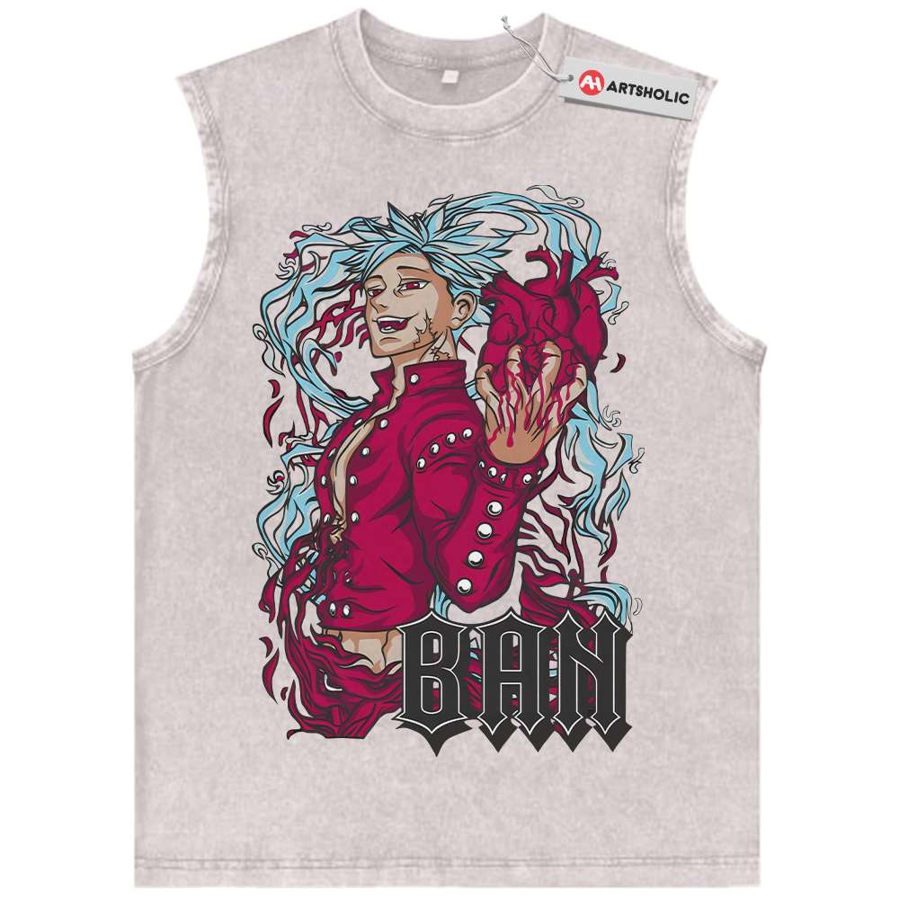 Alternative view of Ban Tank Top, The Seven Deadly Sins Tank Top, Anime Tank Top, Vintage Tank Top
