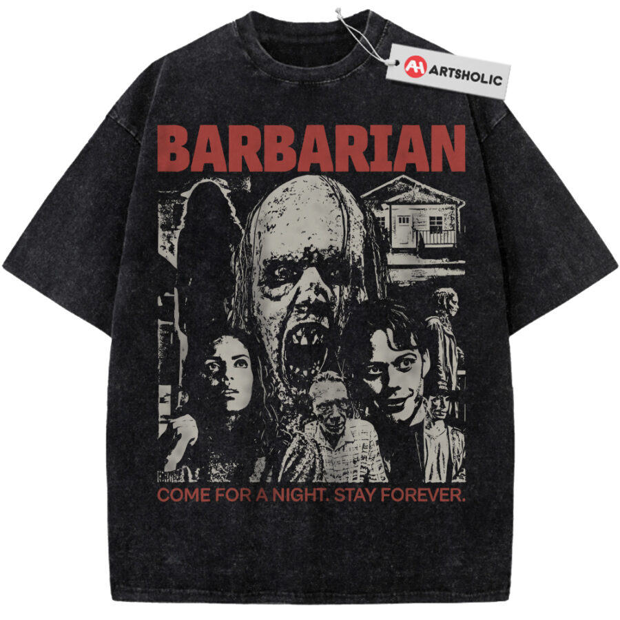 Alternative view of Barbarian Shirt, Halloween Shirt, Horror Movie Shirt, Vintage T-Shirt